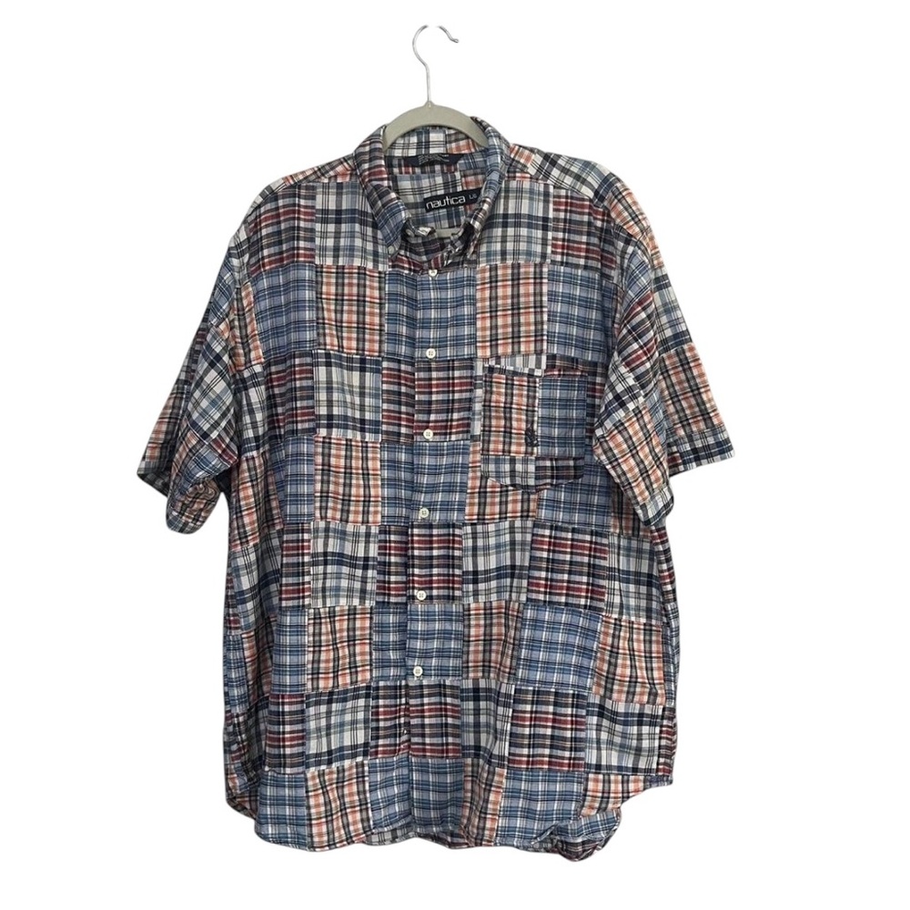 Nautica Plaid Patchwork Button Down
Short Sleeve … - image 2
